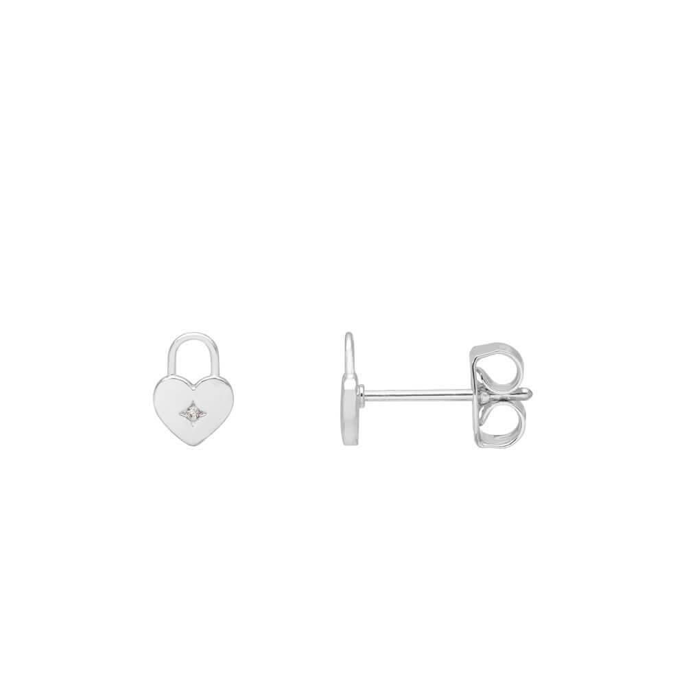 Estella Bartlett Heart Padlock Stud Earrings
